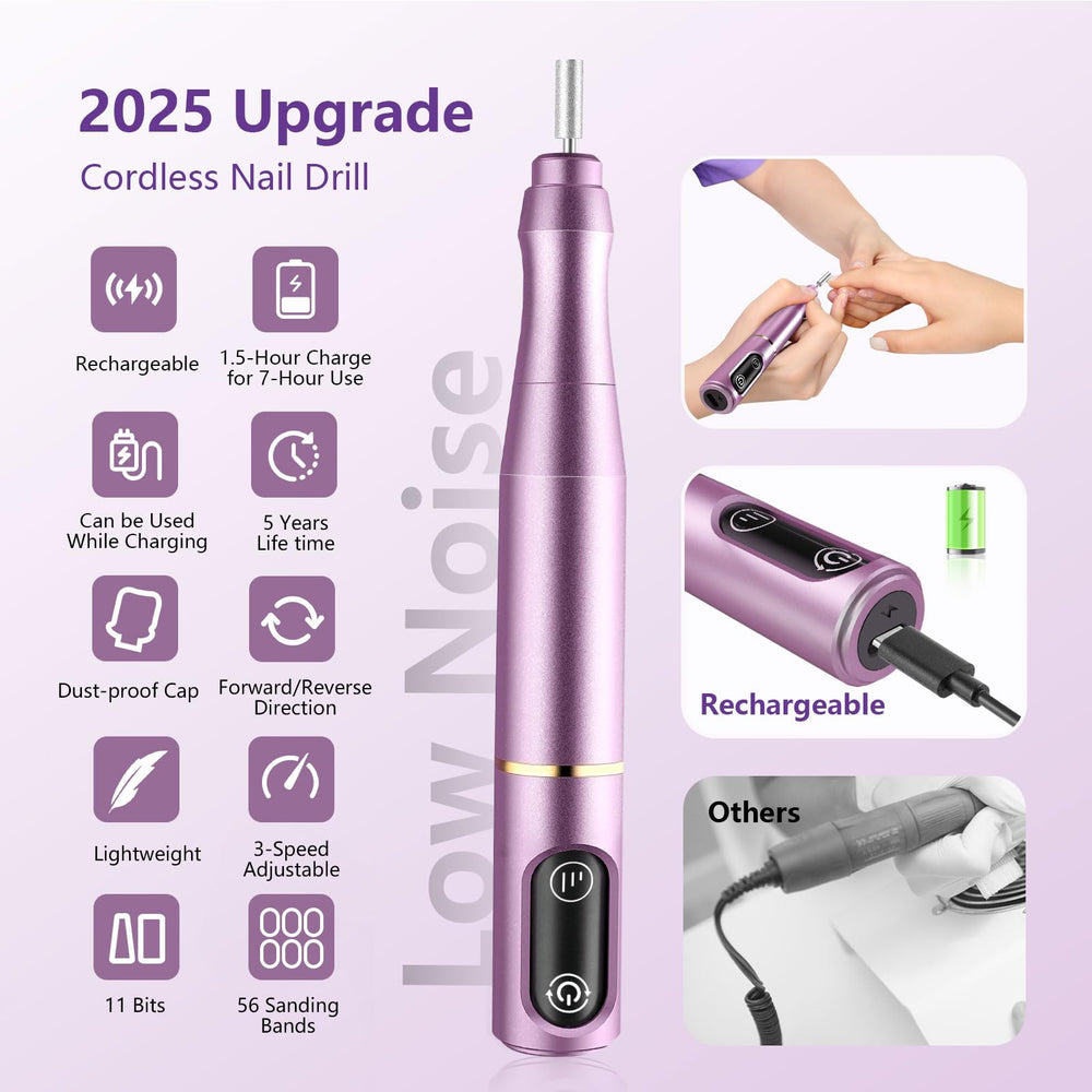 TUOBEO nail drill in use demonstrates low vibration and quiet operation.