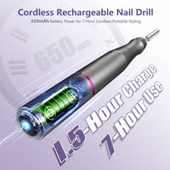 TUOBEO nail drill side ergonomics show comfortable grip for extended sessions.