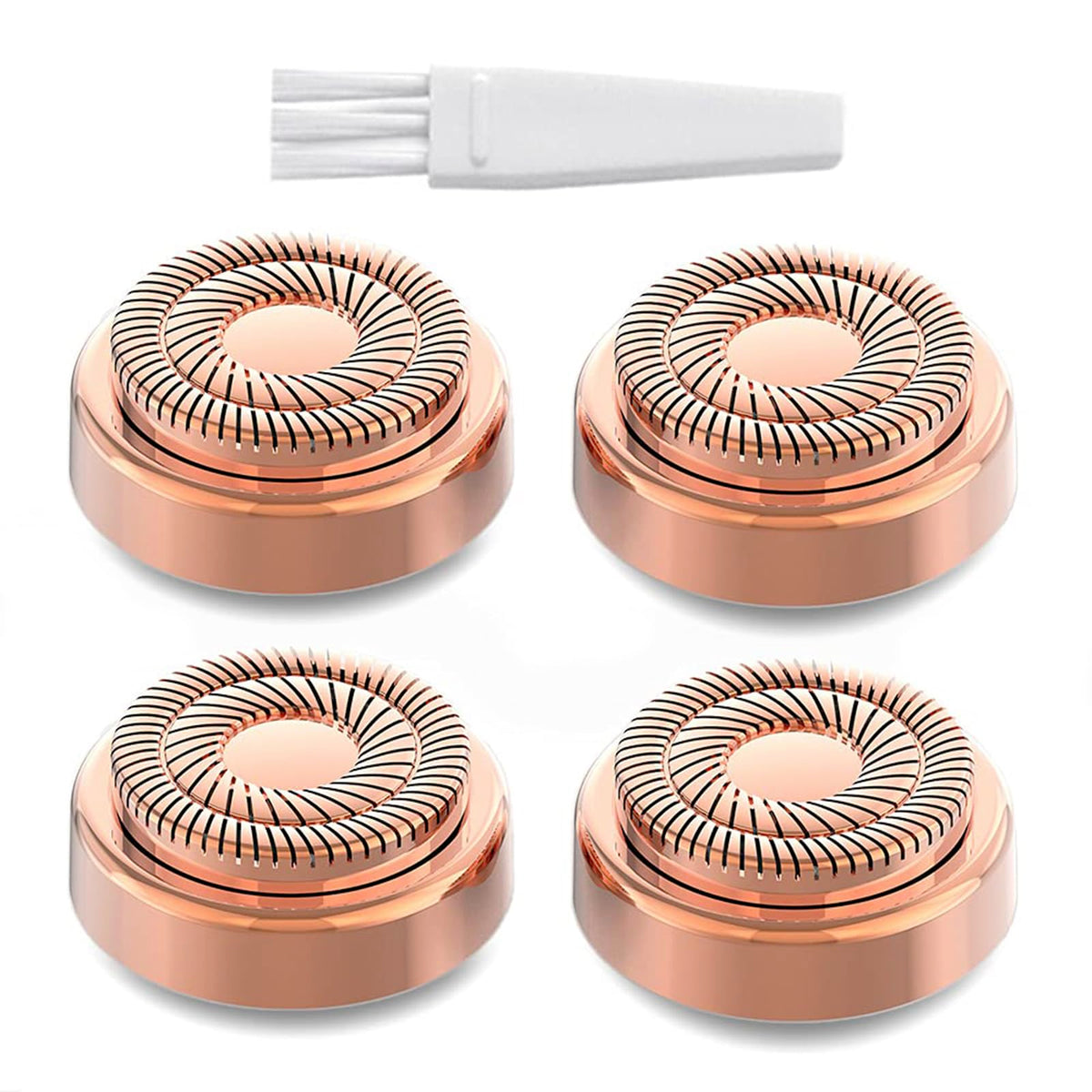 Tuokiy Gen 2 replacement heads 4-pack shown close-up for easy facial hair removal.