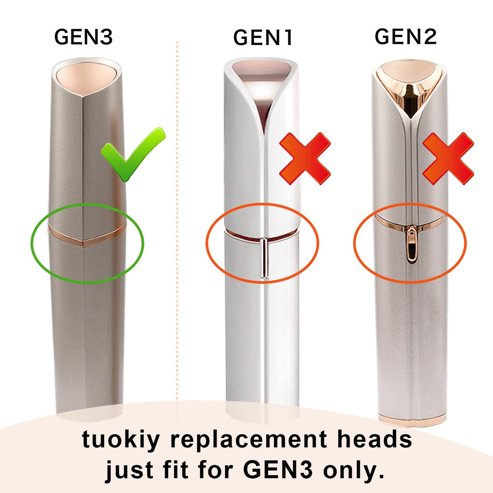 Tuokiy Gen3 heads twist-on-off close-up demonstrates easy blade replacement.
