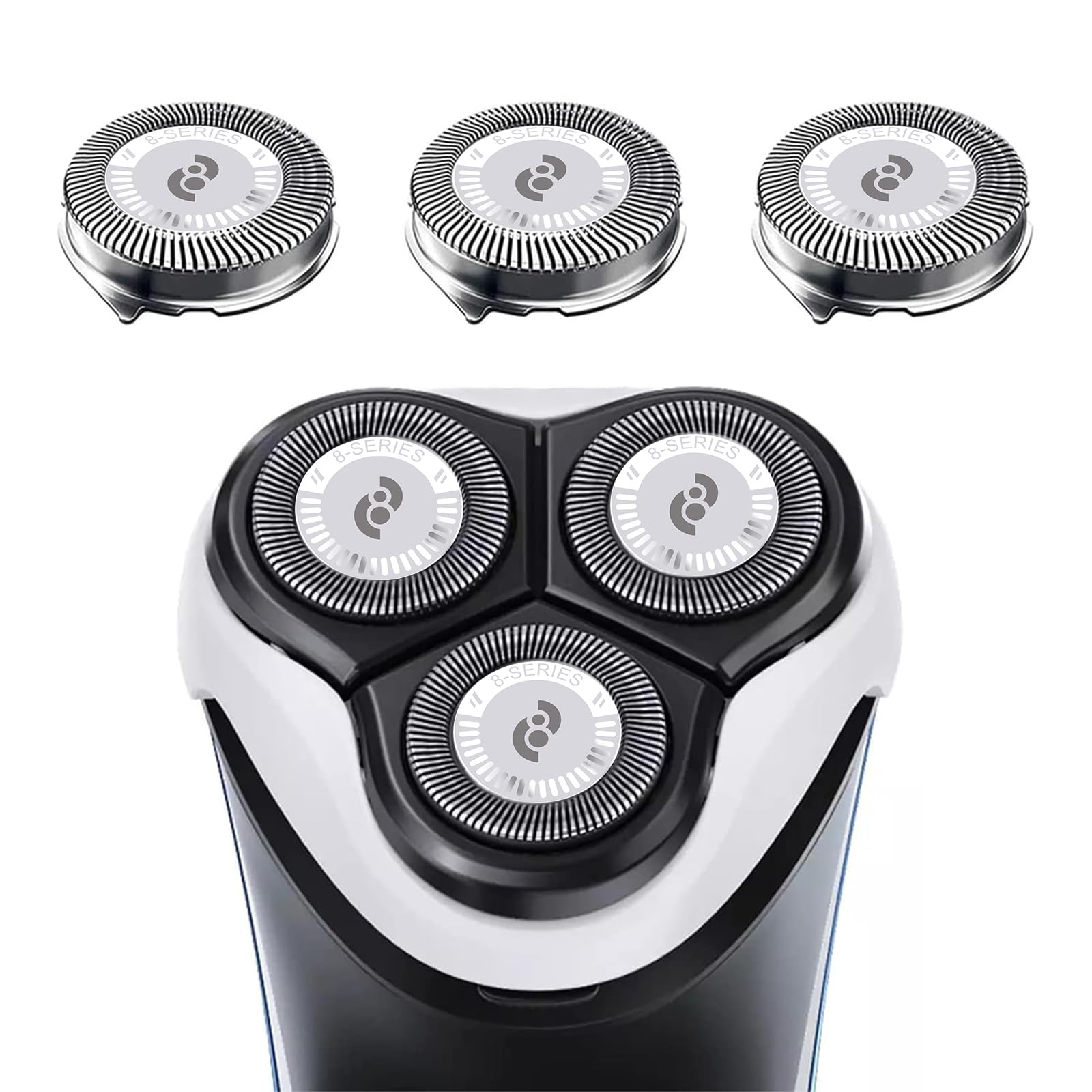 Tuokiy HQ8 replacement head close-up showing face-curve fit for a comfortable shave.