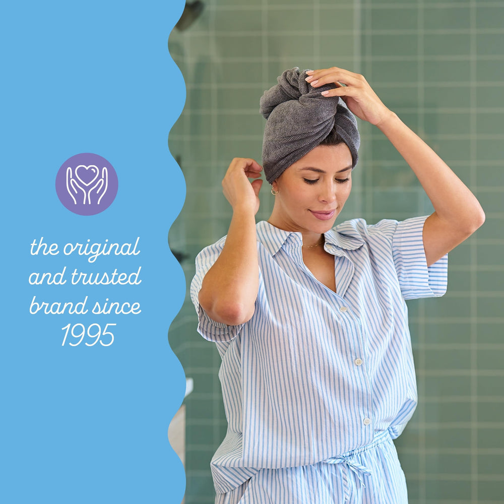 Turbie Twist blue towel variant ideal for quick drying and comfort.