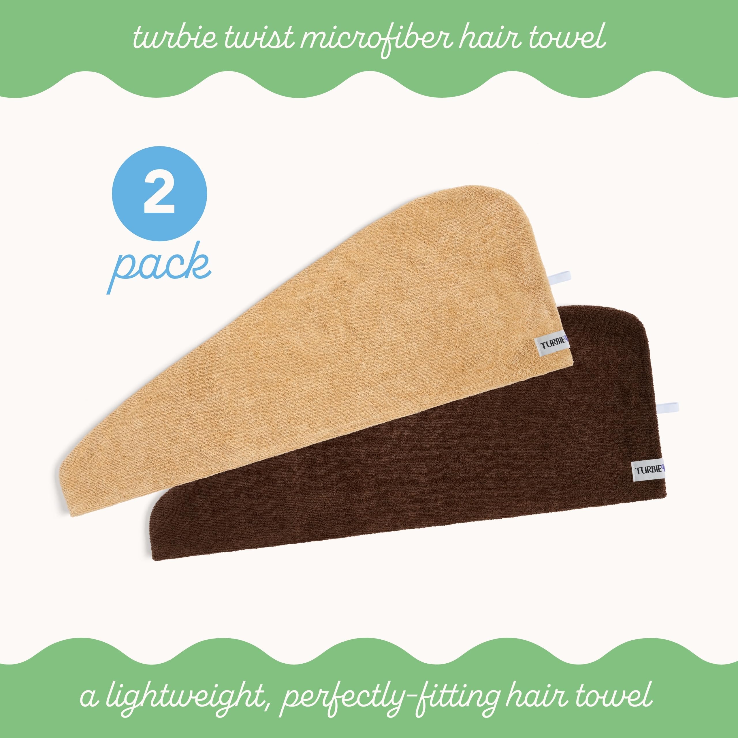 Turbie Twist hair wrap turban on straight and curly hair for smooth finish.