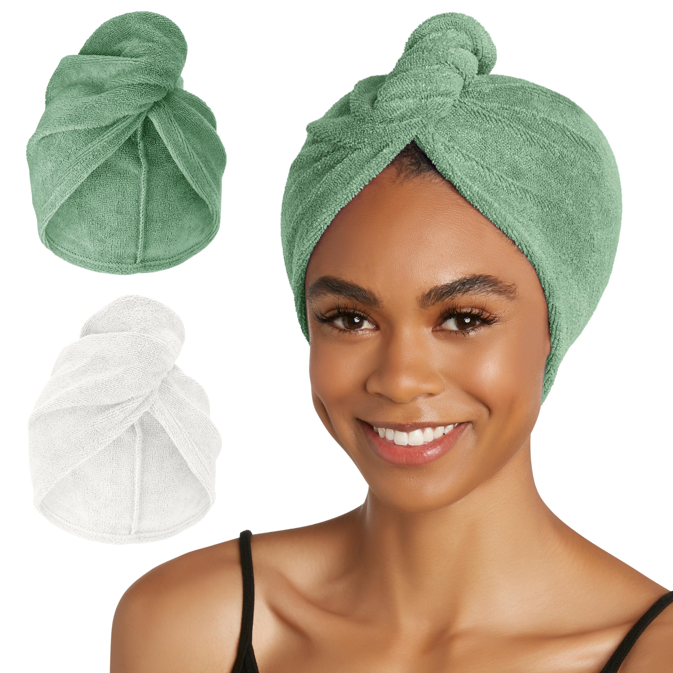 Turbie Twist microfiber hair towel wrap Kashmir for quick gentle drying after shower