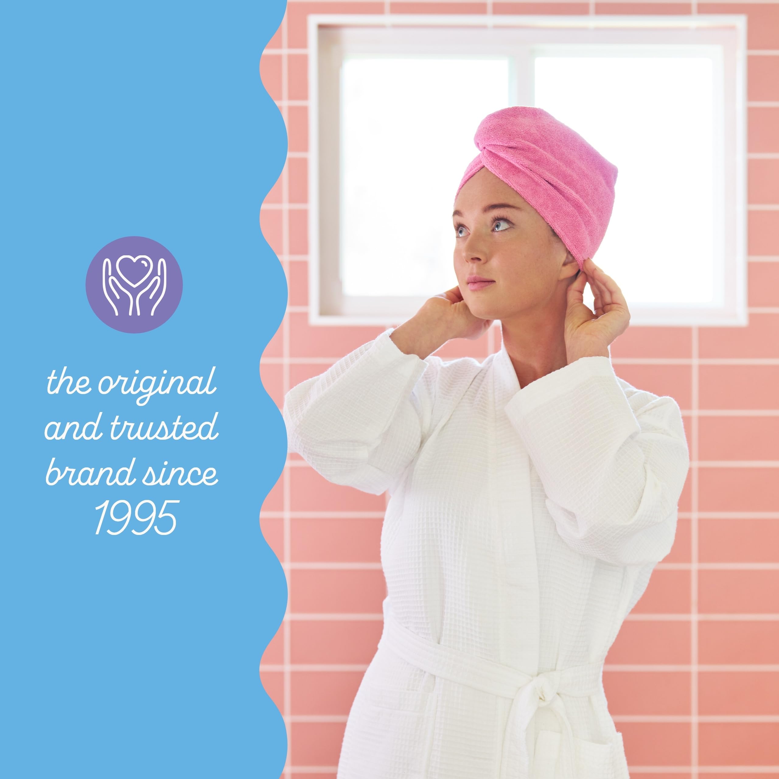 Turbie Twist travel-ready towel wrap ideal for on-the-go styling and packing.