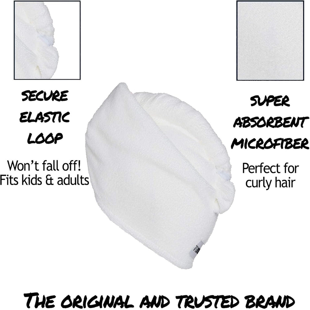Turbie Twist white two-pack ideal for gifting and bathrooms.