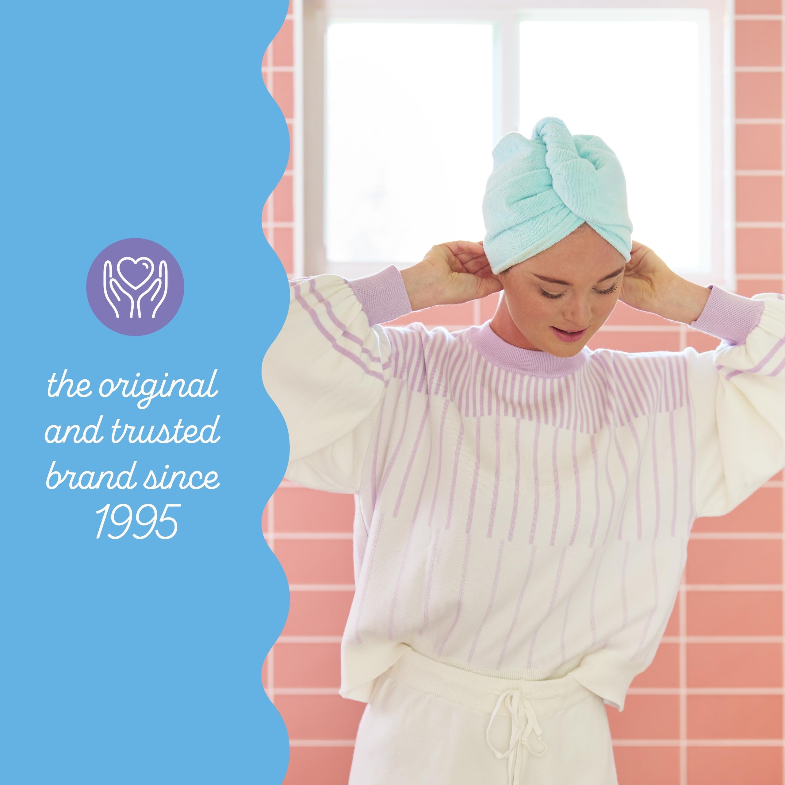Front view of Turbie Twist four-pack packaging designed for gifting.