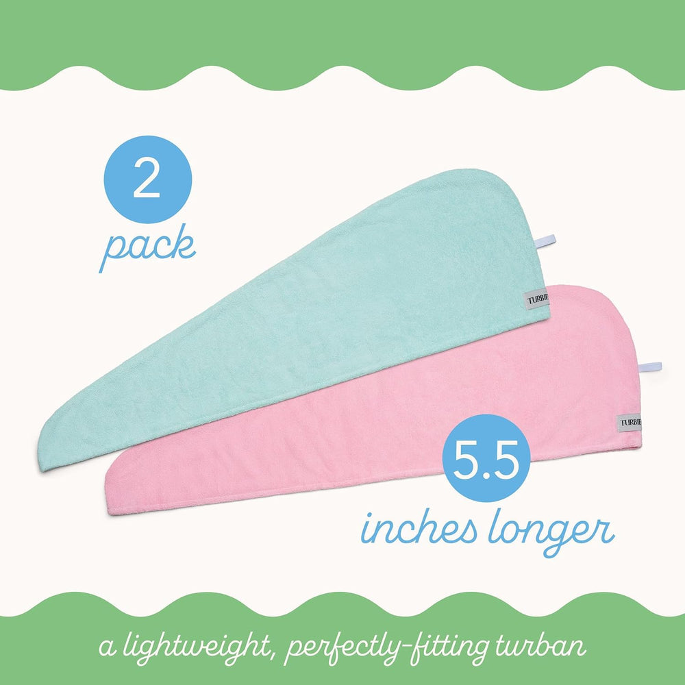 Turbie Twist absorbent microfiber towel soaking water quickly for travel and mornings.