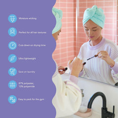 Turbie Twist anti-frizz hair wrap reduces friction for smoother strands.