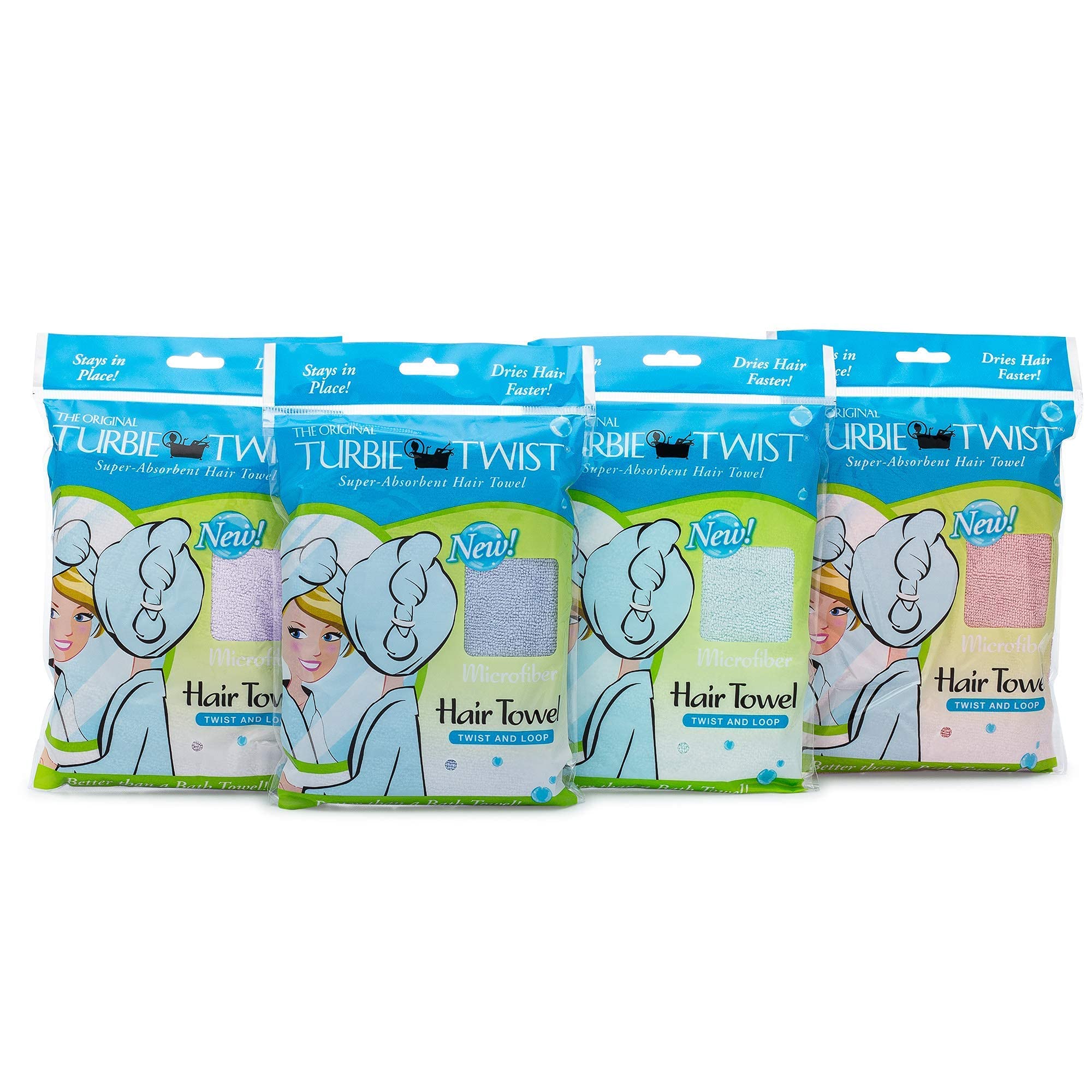 Turbie Twist anti-friction fabric close-up suggests smoother hair during drying.