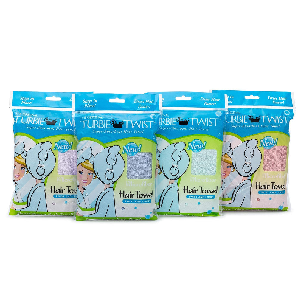 Turbie Twist anti-friction fabric close-up suggests smoother hair during drying.