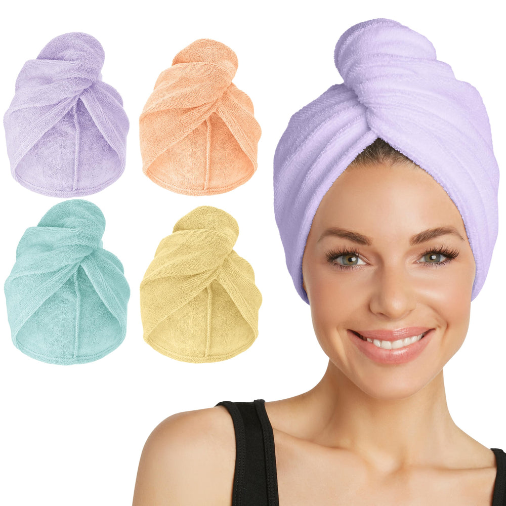 Turbie Twist microfiber hair towel wrap in Bermuda speeds gentle drying for all hair types.