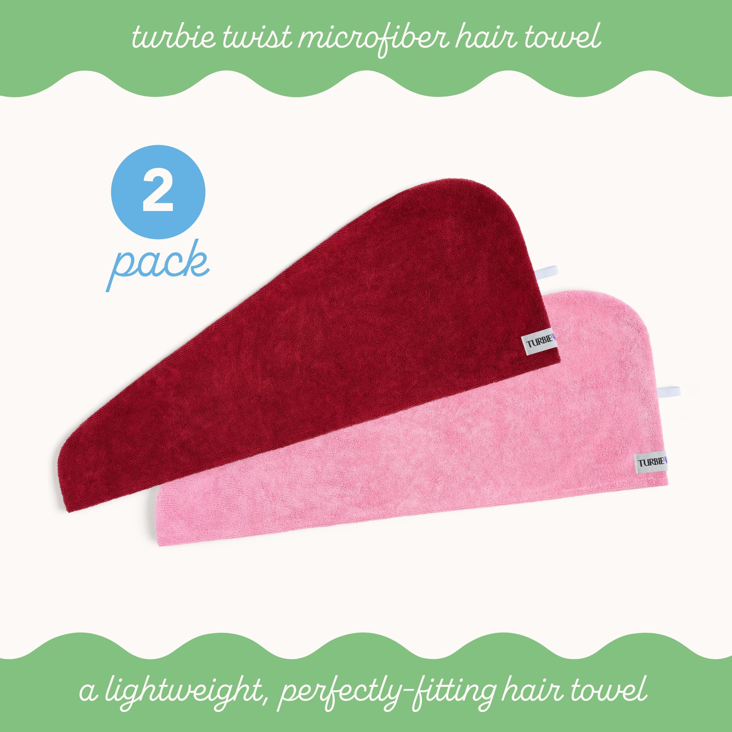 Turbie Twist wrap turban demonstrates secure, hands-free drying.
