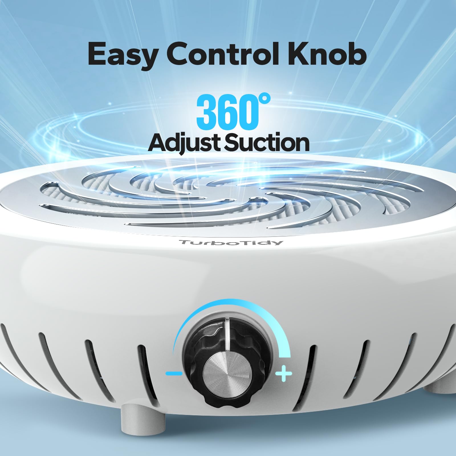 TurboTidy Nail Dust Collector top view emphasizing compact design for home or salon use