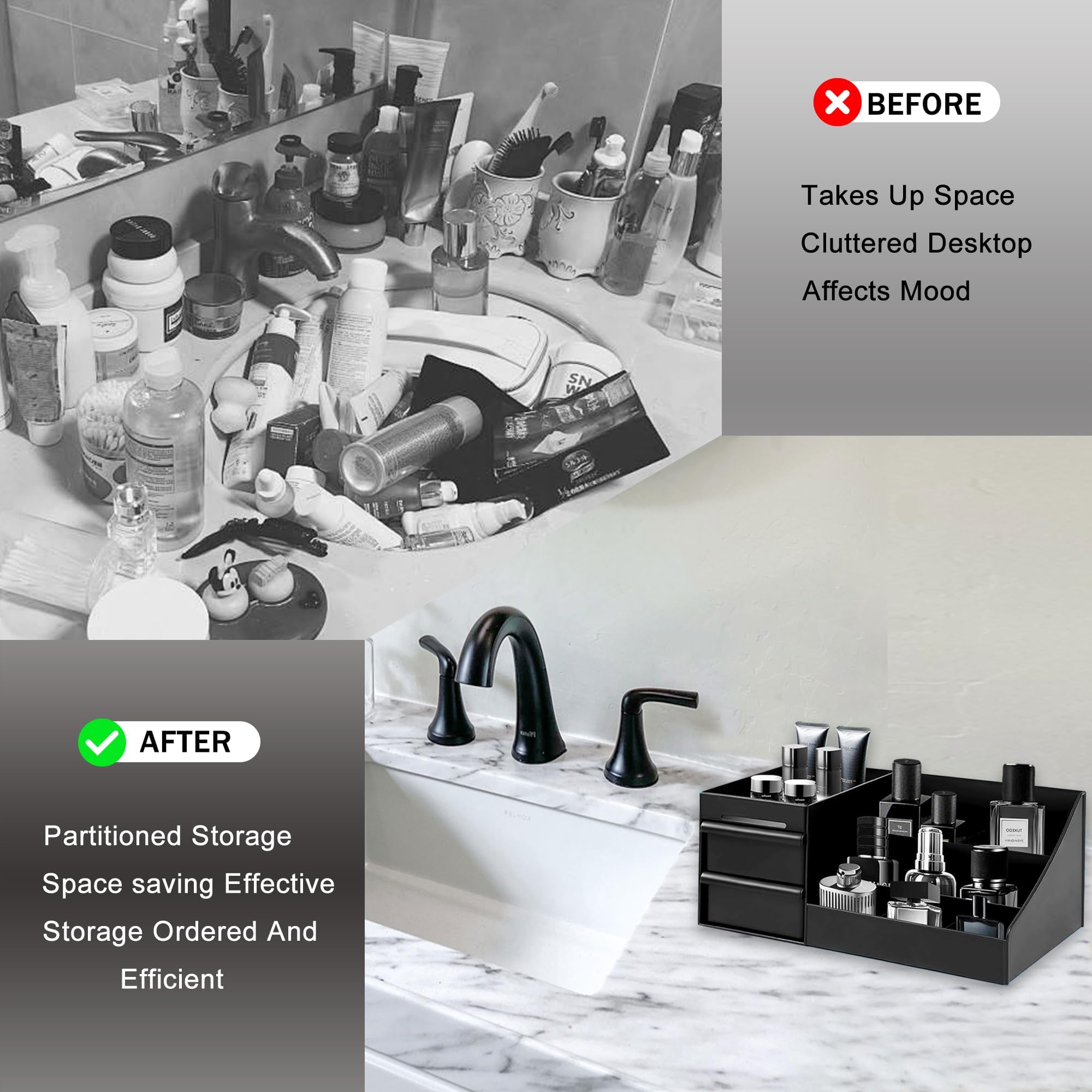 Turesmith bathroom storage drawer closeup highlights durable, easy-to-clean surfaces