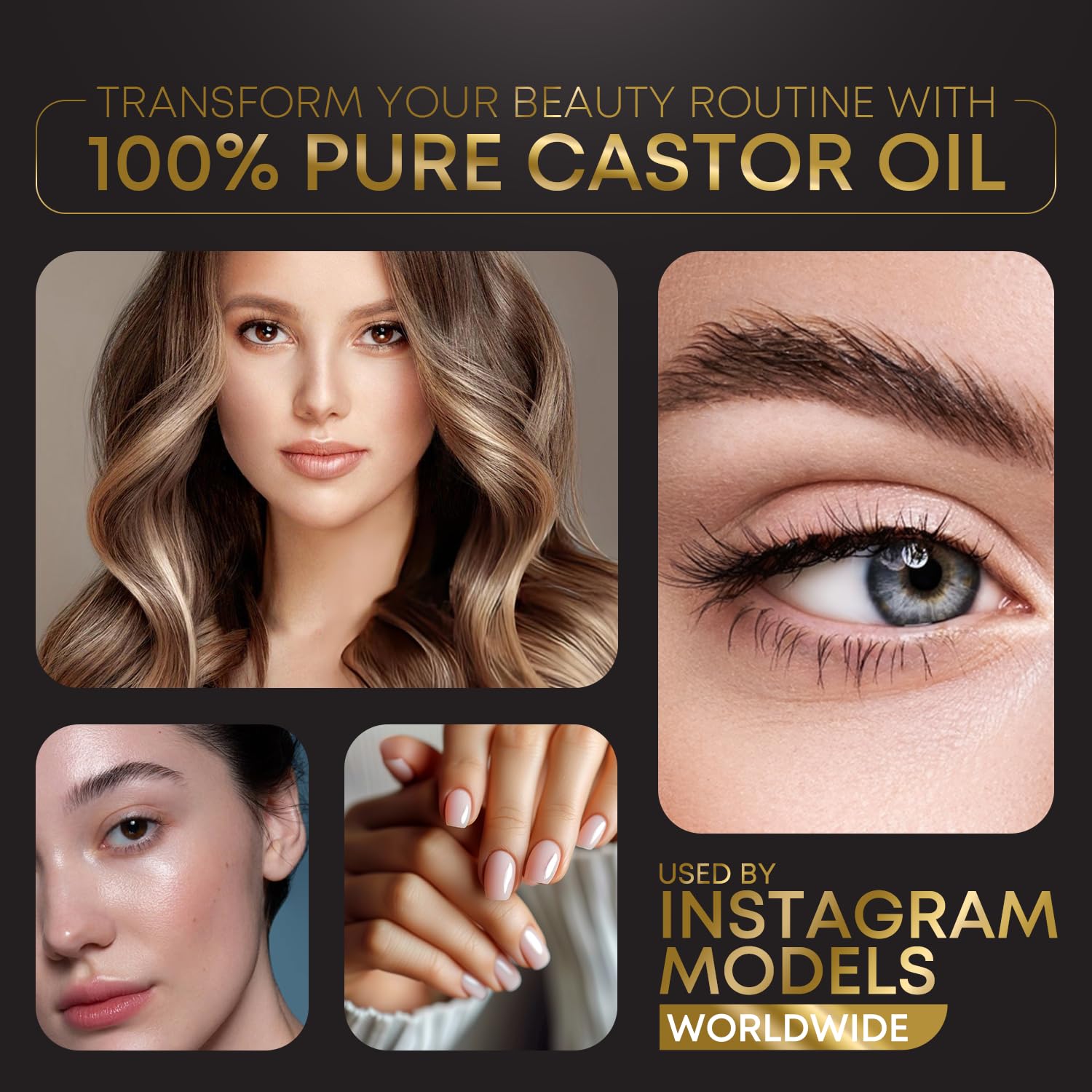 TURN TO EARTH Castor Oil enhances lashes and brows with regular use.