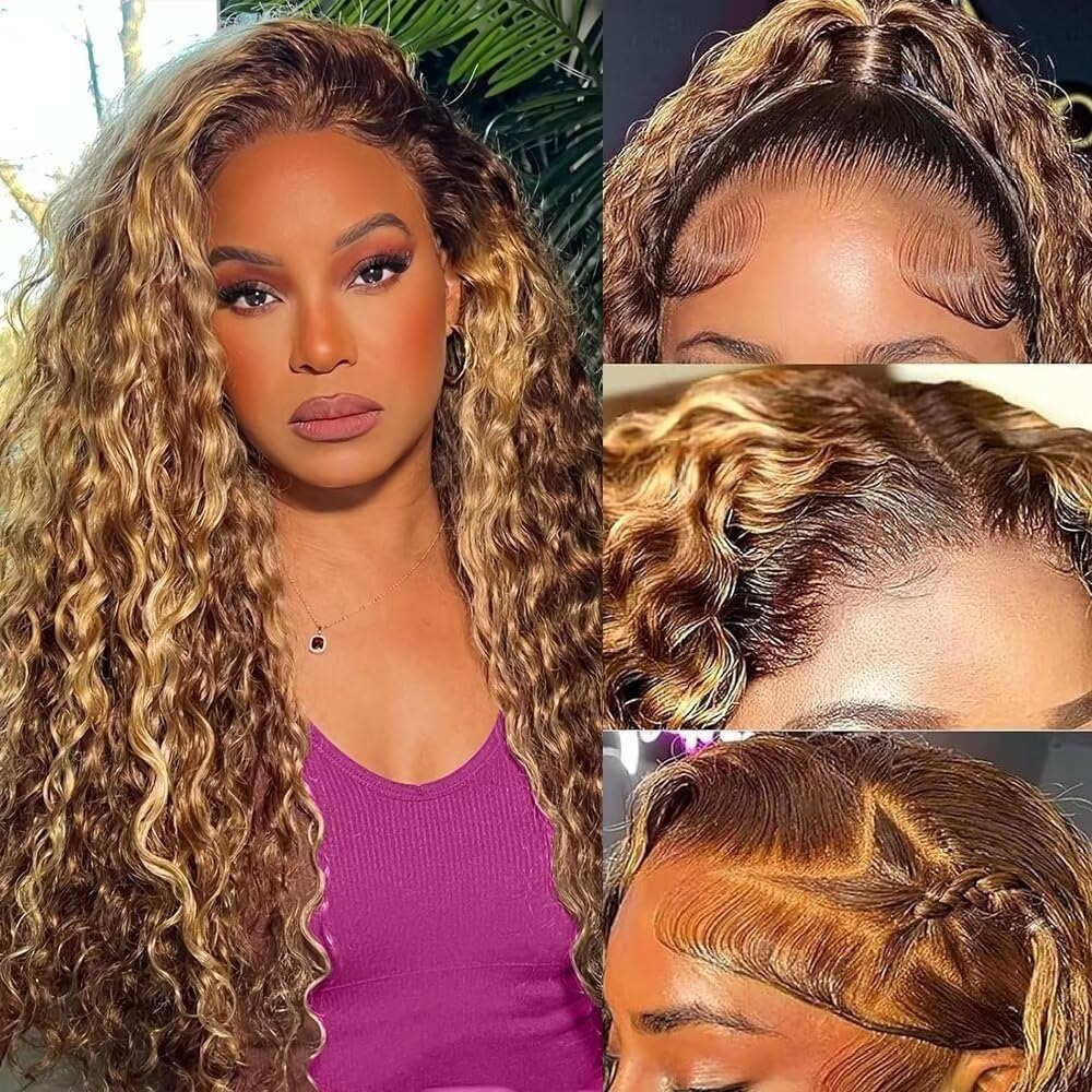 Tuviso Ombre Highlight deep wave lace front 26in for natural movement and vibrant color