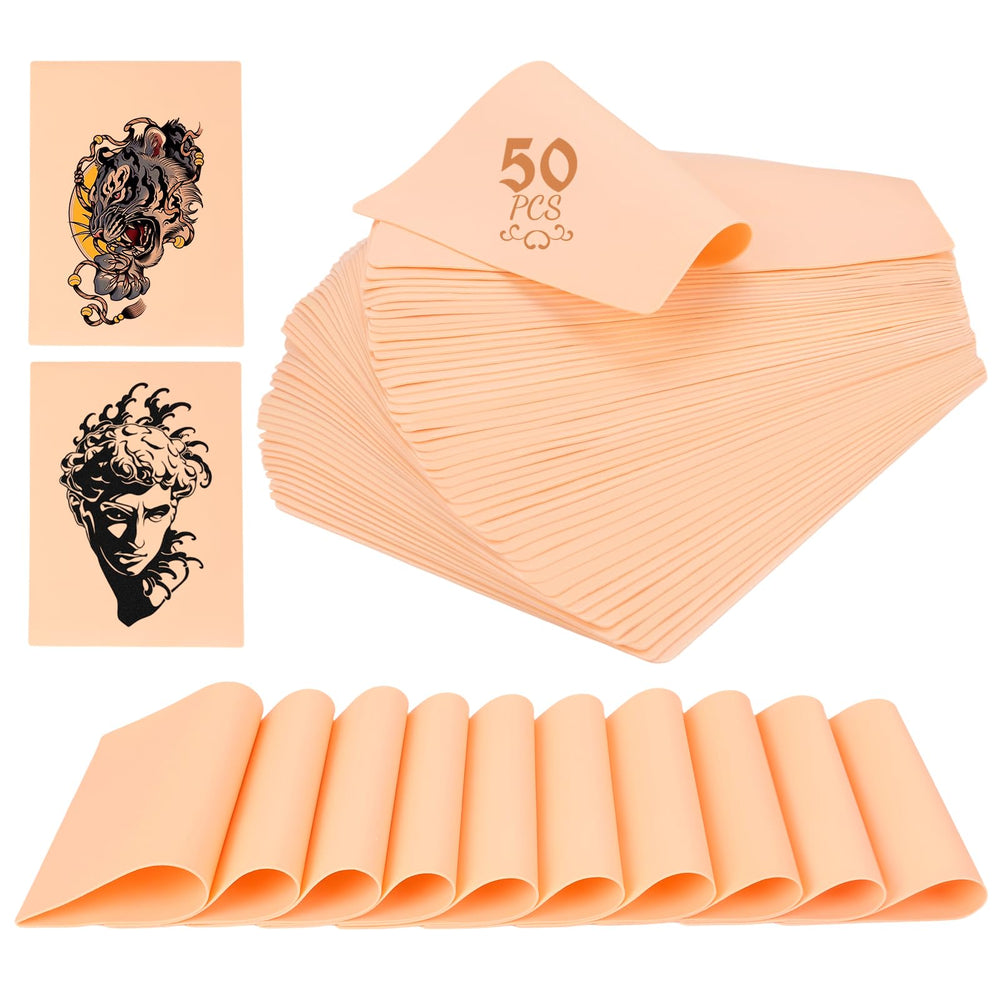 TUXIYA 50-pack blank tattoo skins in package, ideal for beginners' practice sessions