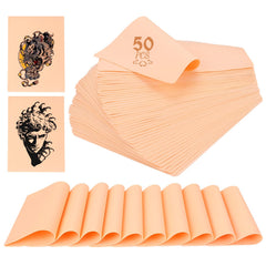 TUXIYA 50-pack blank tattoo skins in package, ideal for beginners' practice sessions