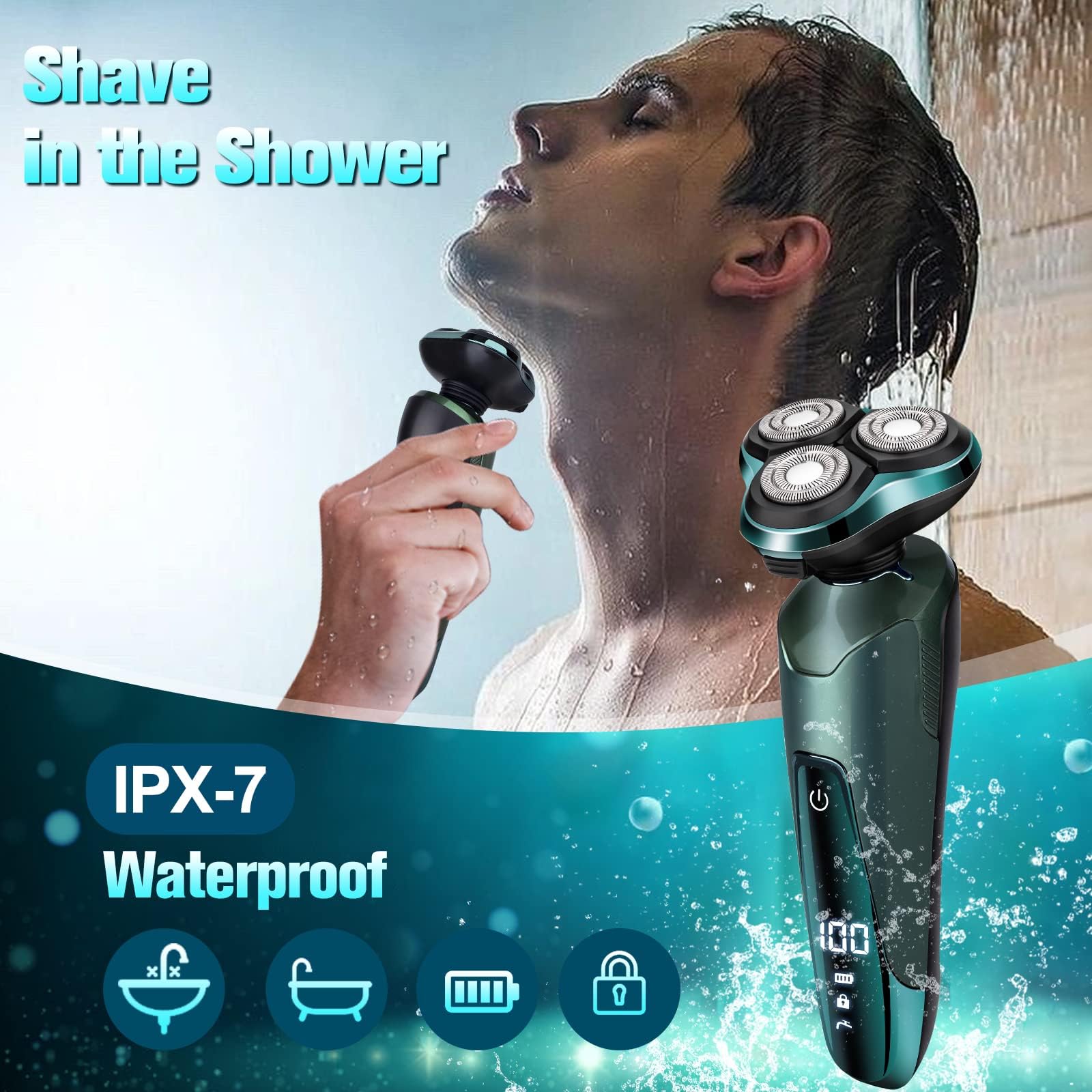 Tuyaguard razor detachable trimmer enables precise moustache detailing.