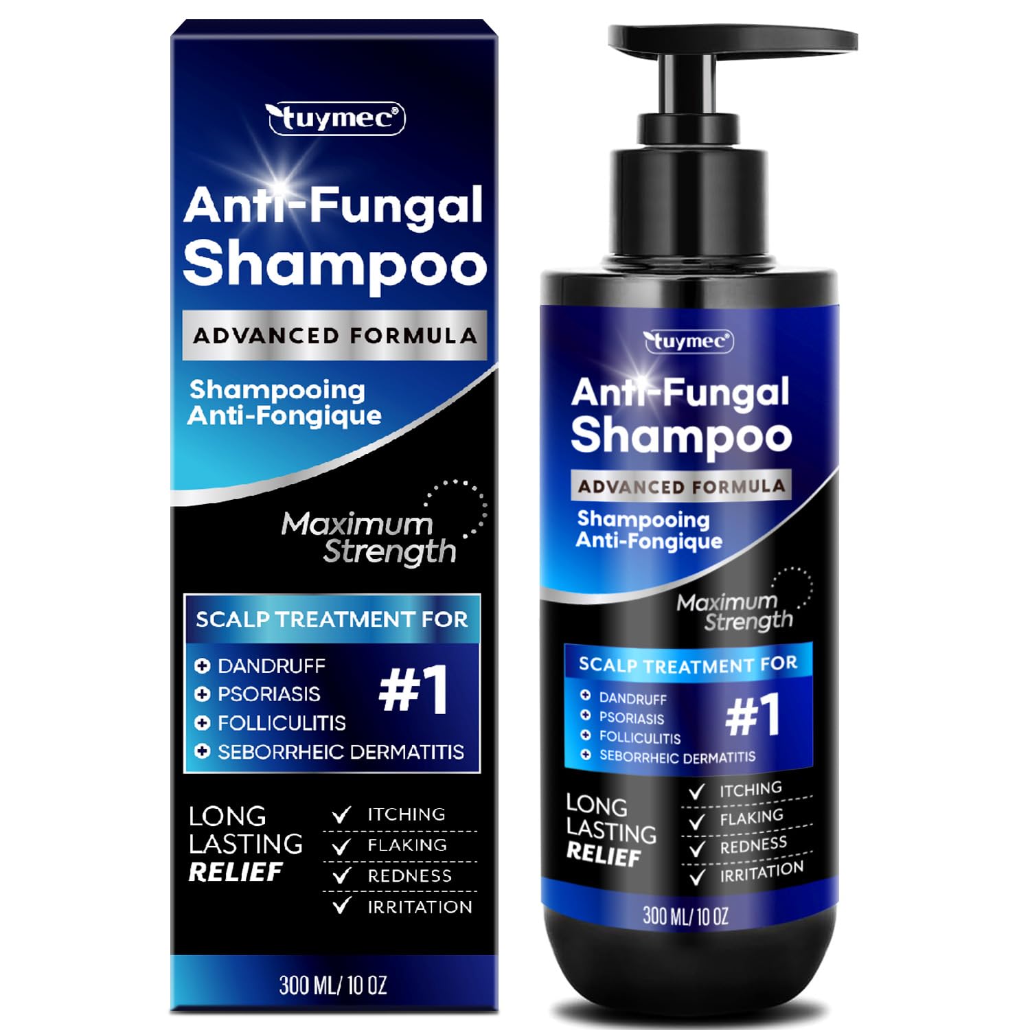 Tuymec psoriasis shampoo bottle for soothing scalp relief