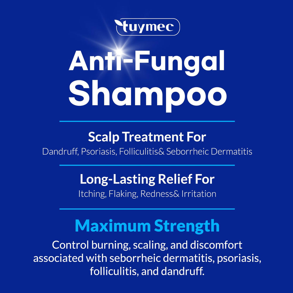 Tuymec psoriasis shampoo with tea tree highlights natural anti-itch ingredients