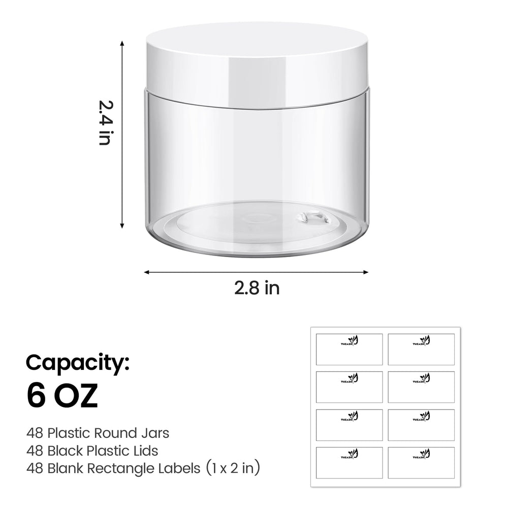 Tuzazo label set on each 6oz container for easy product labeling.