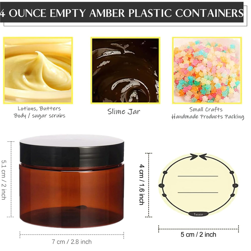TUZAZO amber 4oz jar in handbag-size compact storage