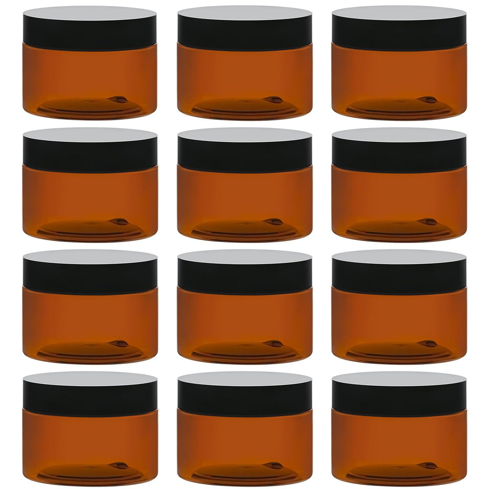 TUZAZO amber 4oz jar with leak-proof lids for travel cosmetics