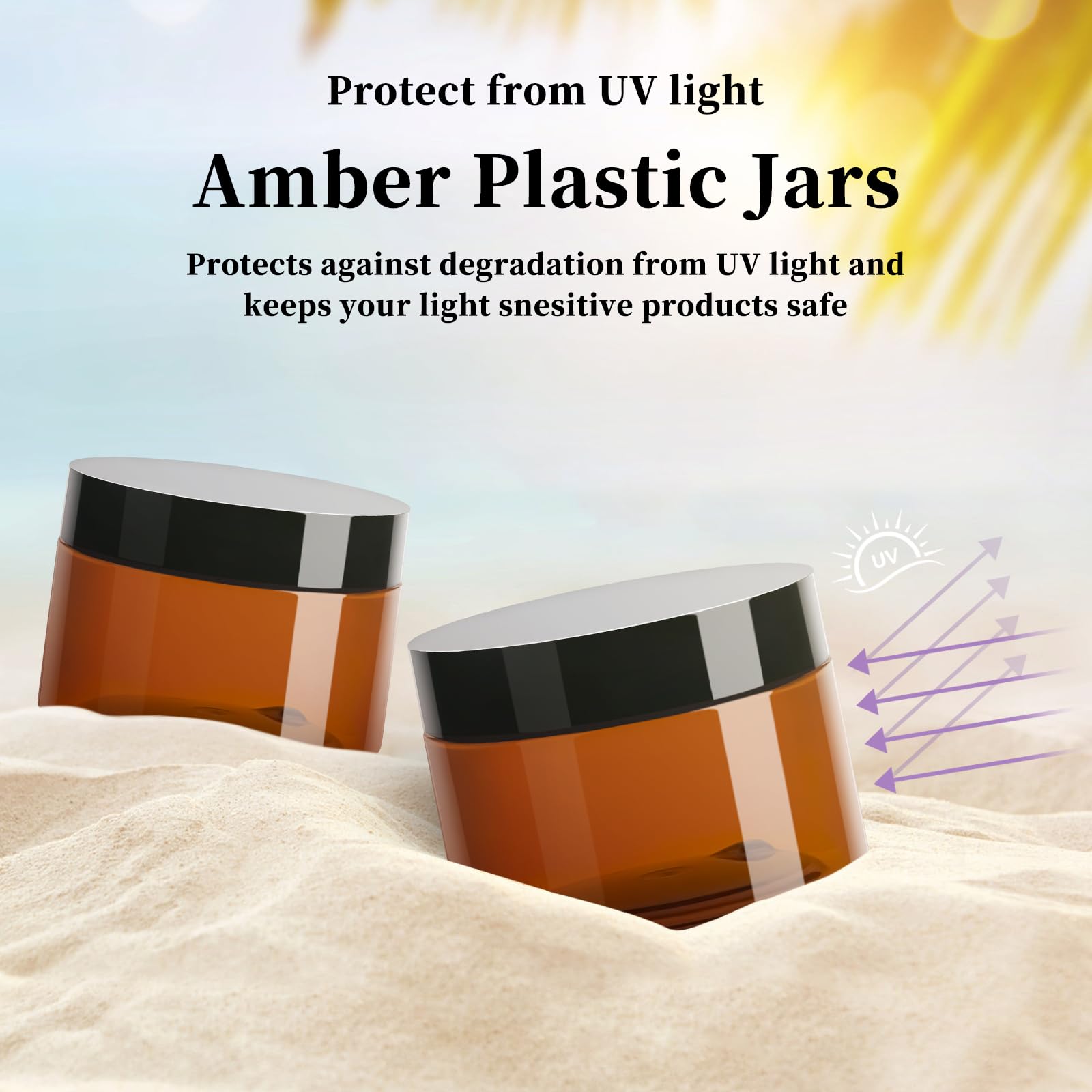 TUZAZO amber 4oz jar for travel storage and organization