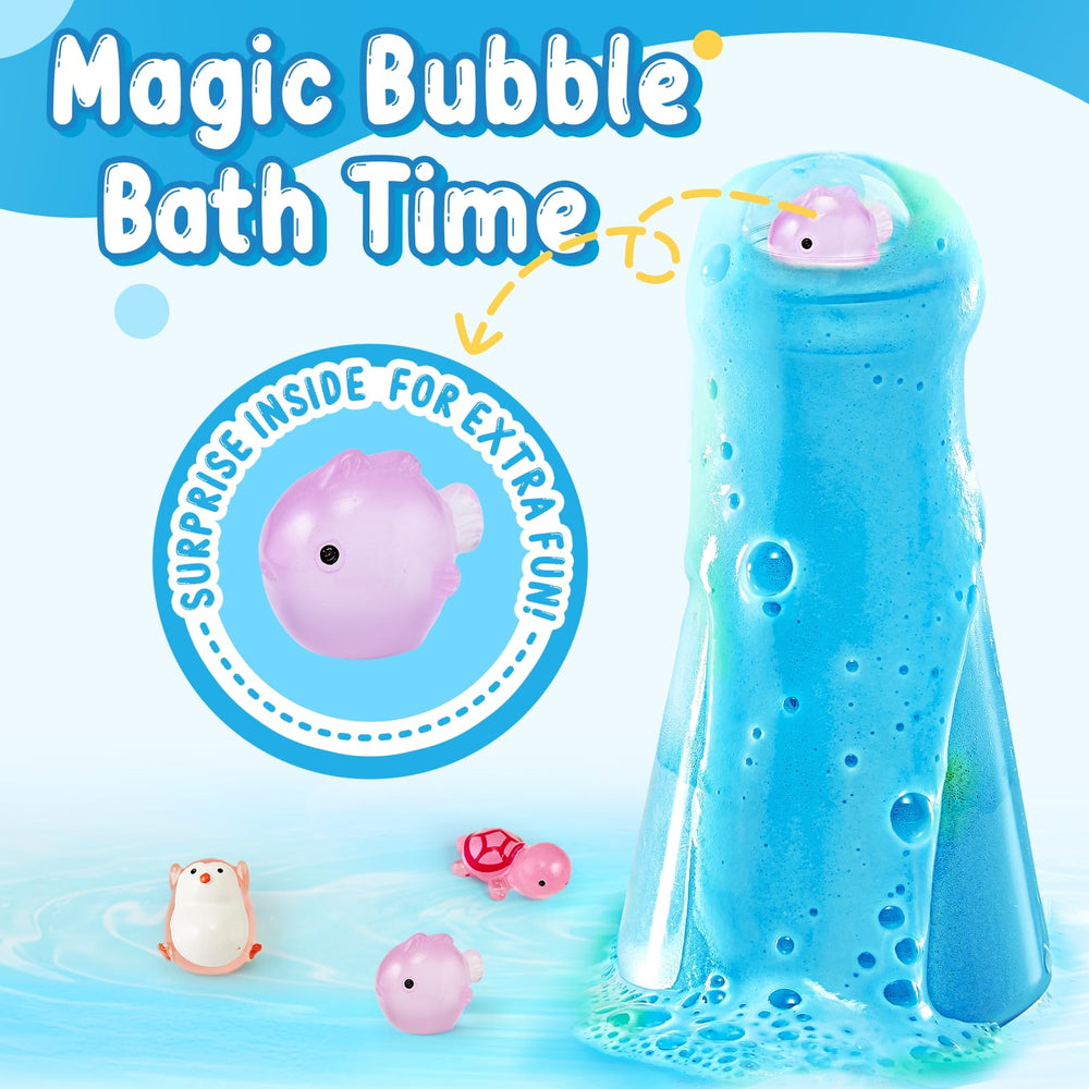 TUZT Kids Bath Bombs six-bottle collection showcases vibrant fizz for bubbly routines.