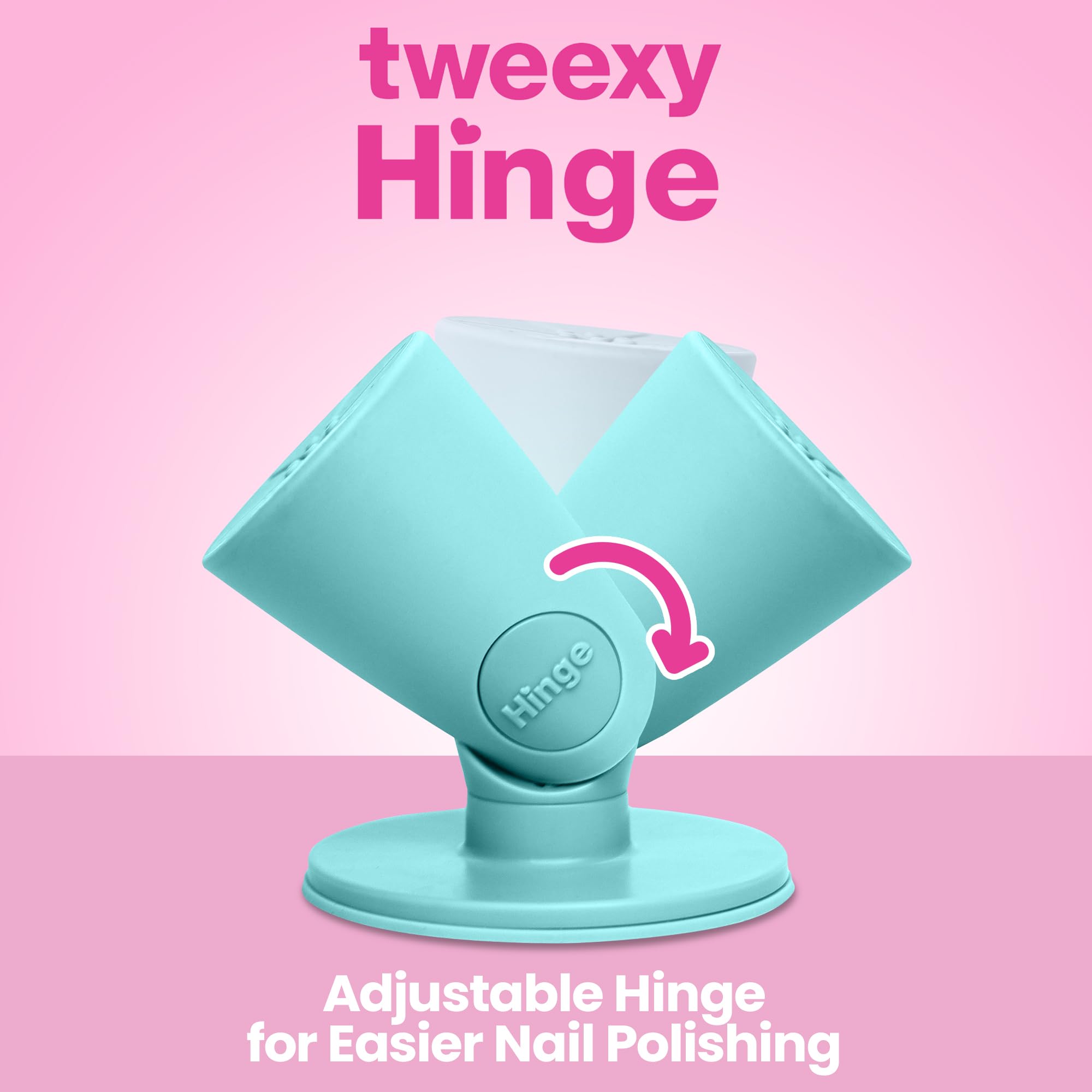 Tweexy Hinge IntelliStick technology keeps bottles firmly in place during precise painting.