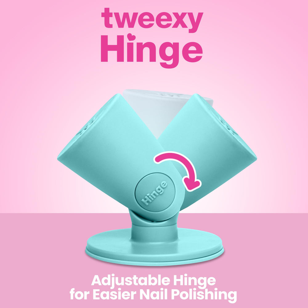 Tweexy Hinge IntelliStick technology keeps bottles firmly in place during precise painting.