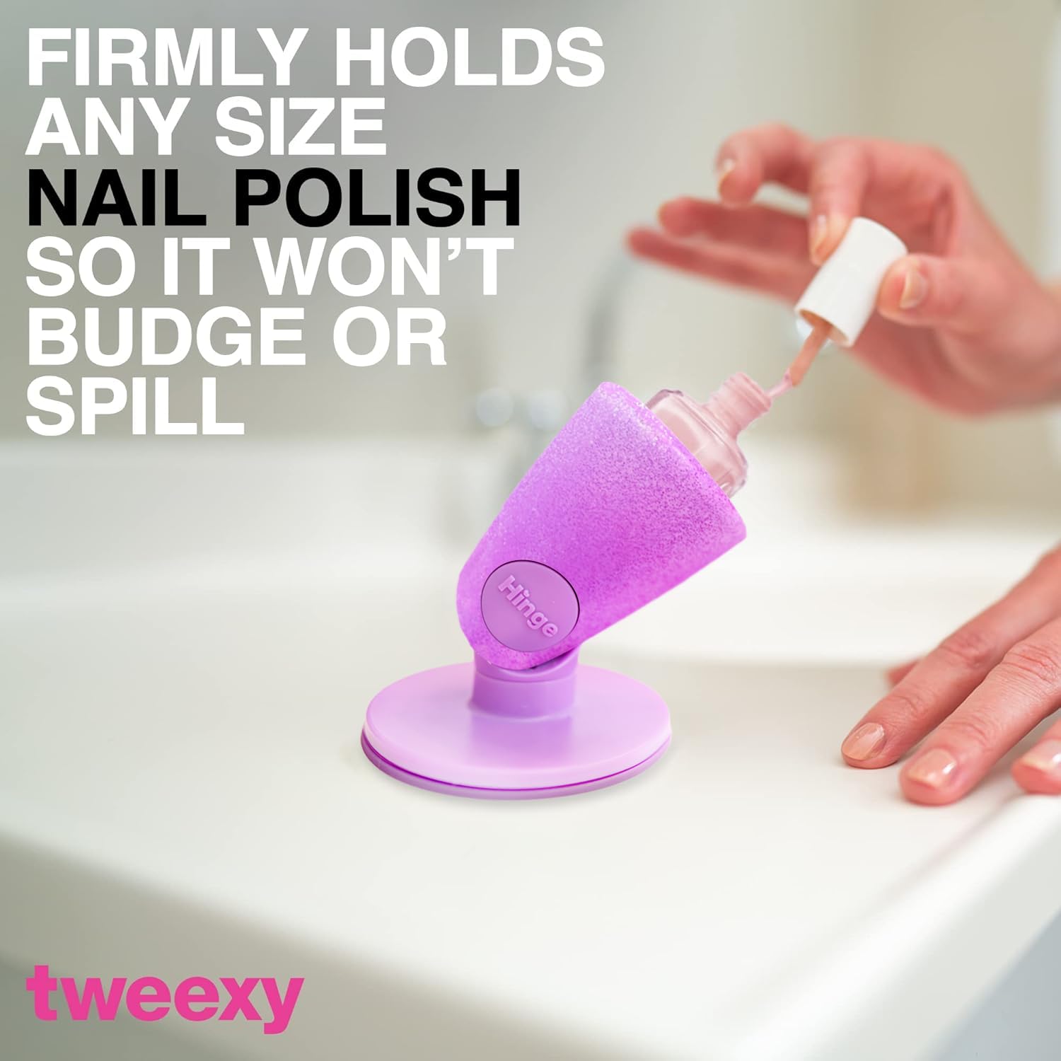 Tweexy Hinge enables two-handed polish handling at your workstation.