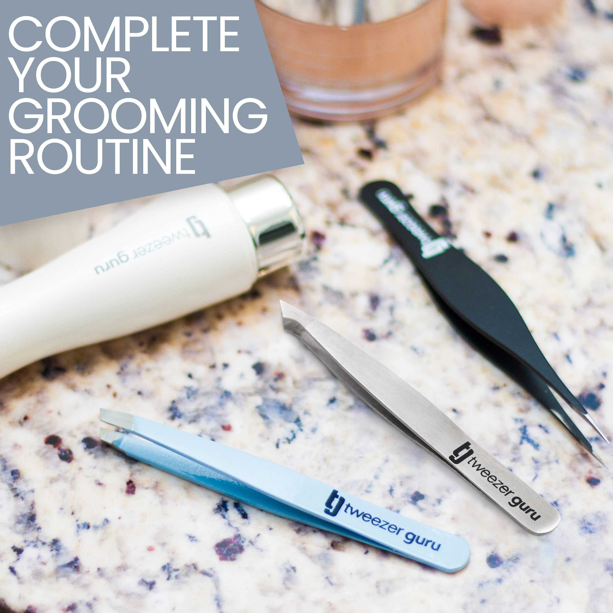 Tweezer Guru travel kit ready for quick touch-ups anywhere