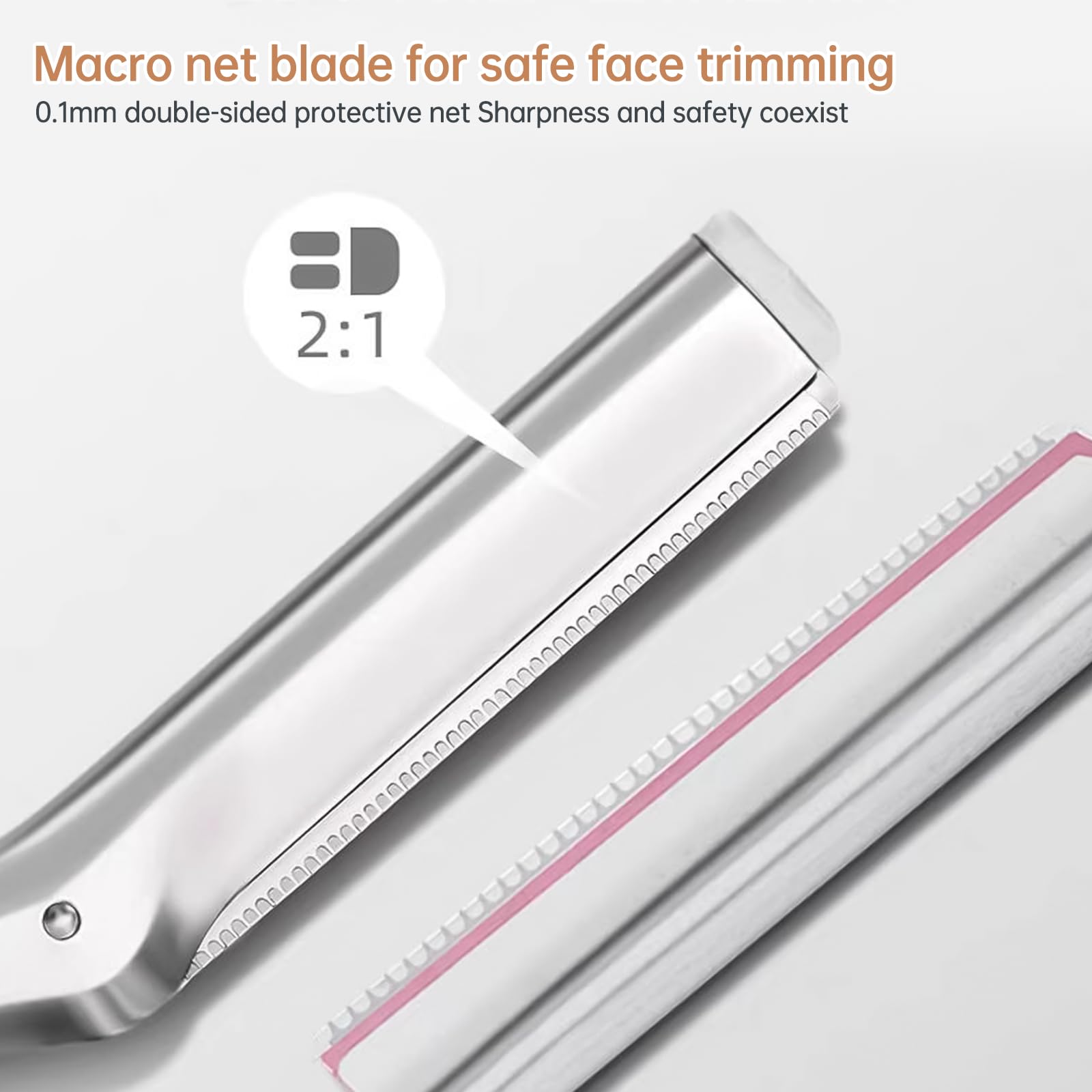 Tweezerman-compatible razor refills blade texture detail for precision.