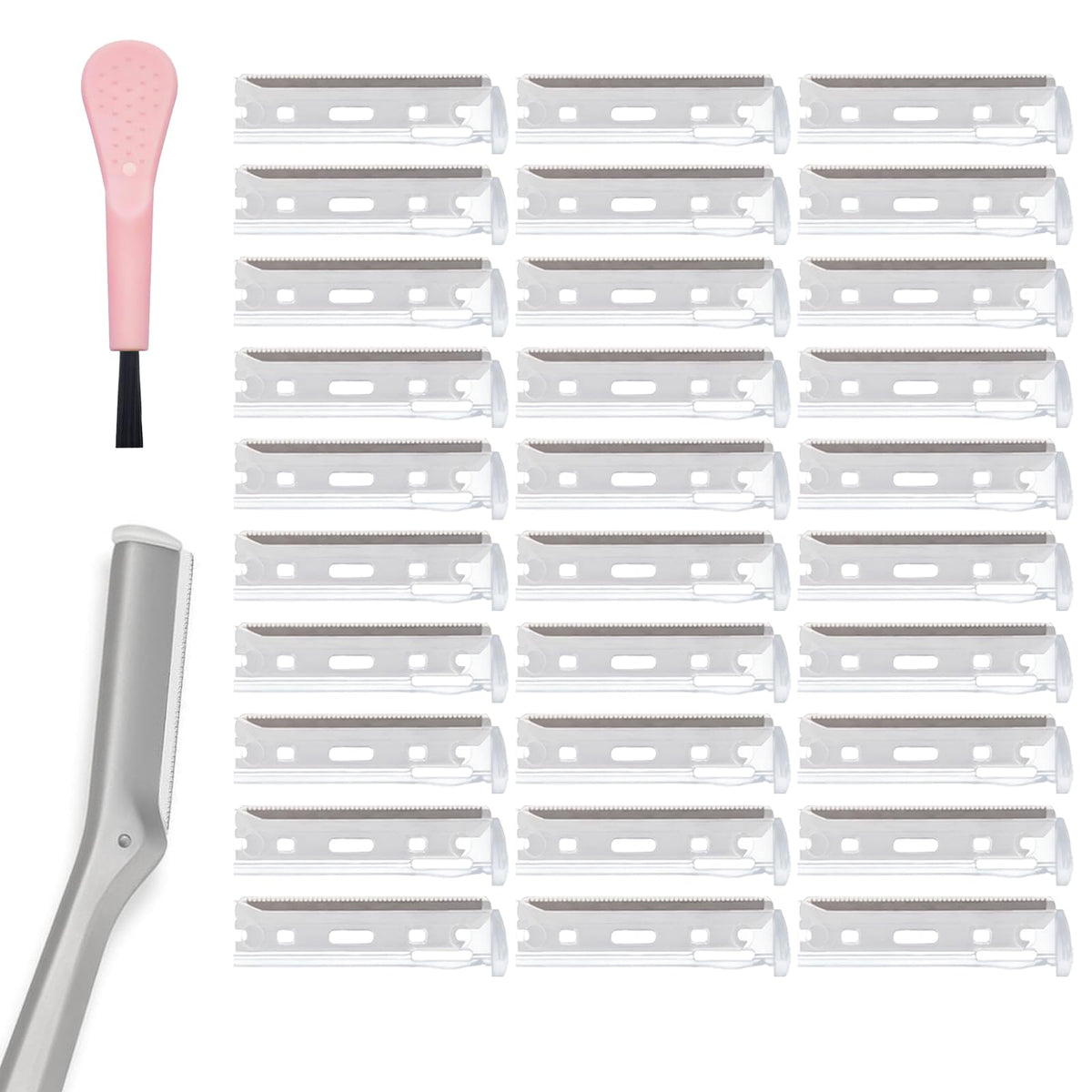 Tweezerman-compatible razor refills front view showing a 30-pack for extended grooming.