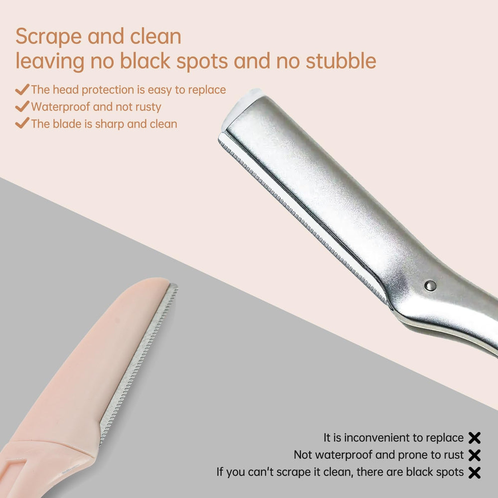 Tweezerman-compatible razor refills packaging close-up highlighting easy replacement.
