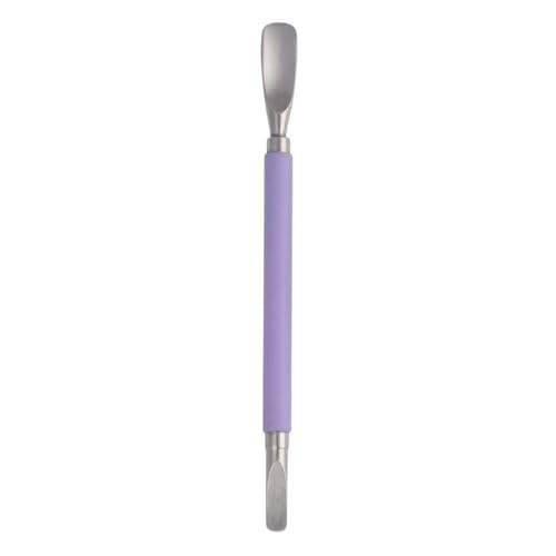 Tweezerman Dual Sided Pushy curved end provides precise cuticle back push for smooth edges.