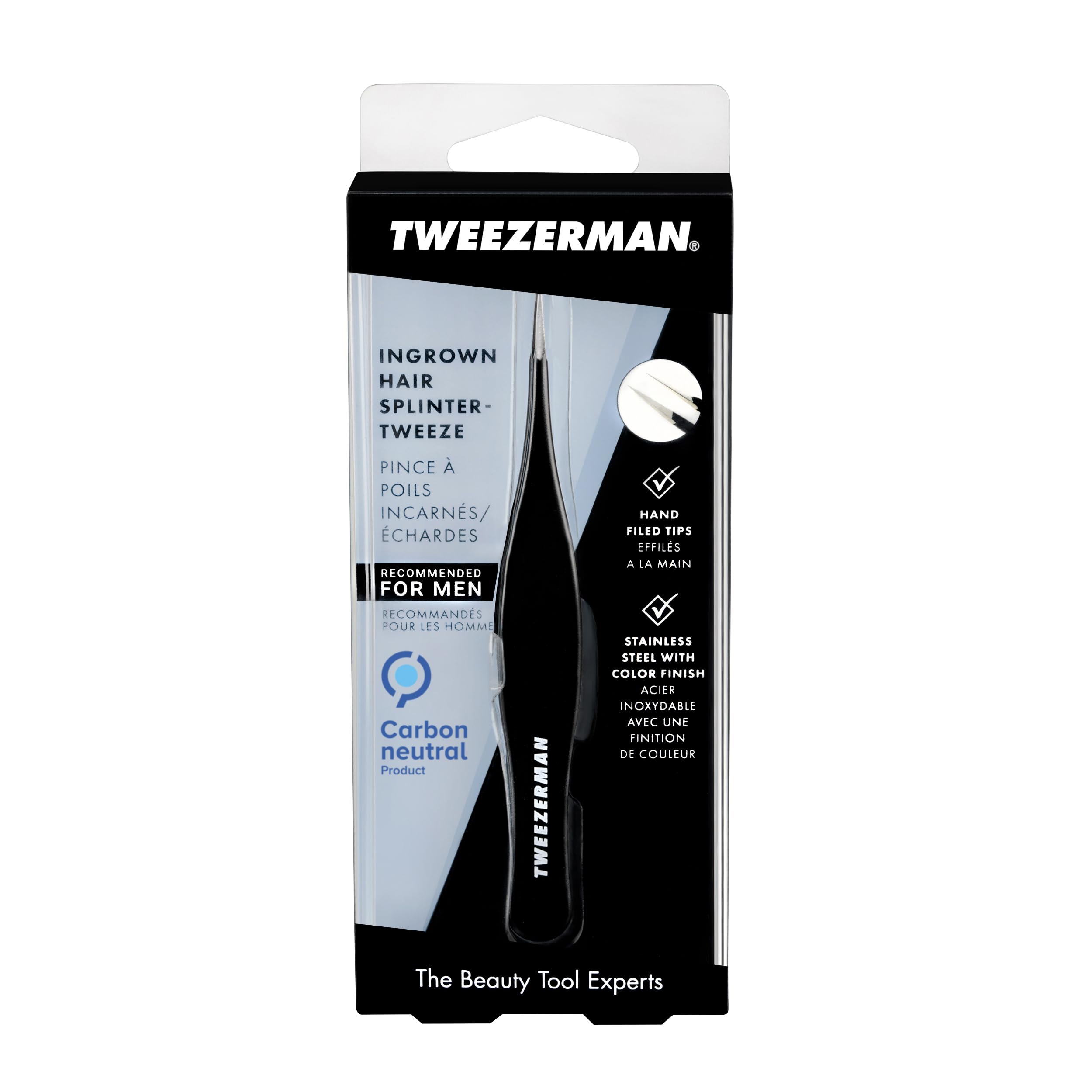 Tweezerman G.E.A.R. SplinterTweezer handheld-use for controlled, accurate removal.