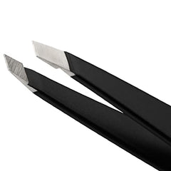 Tweezerman G.E.A.R. Slant Tweezer Midnight in-hand grip for maximum control