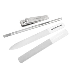 Tweezerman Glass Manicure Set cuticle pusher front view for precise cuticle work and nail prep.