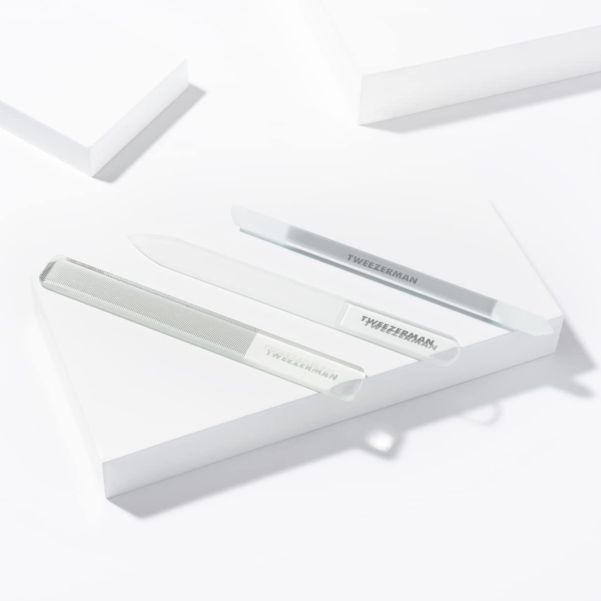 Tweezerman Glass Nailcare Set ideal for precise cuticle work.