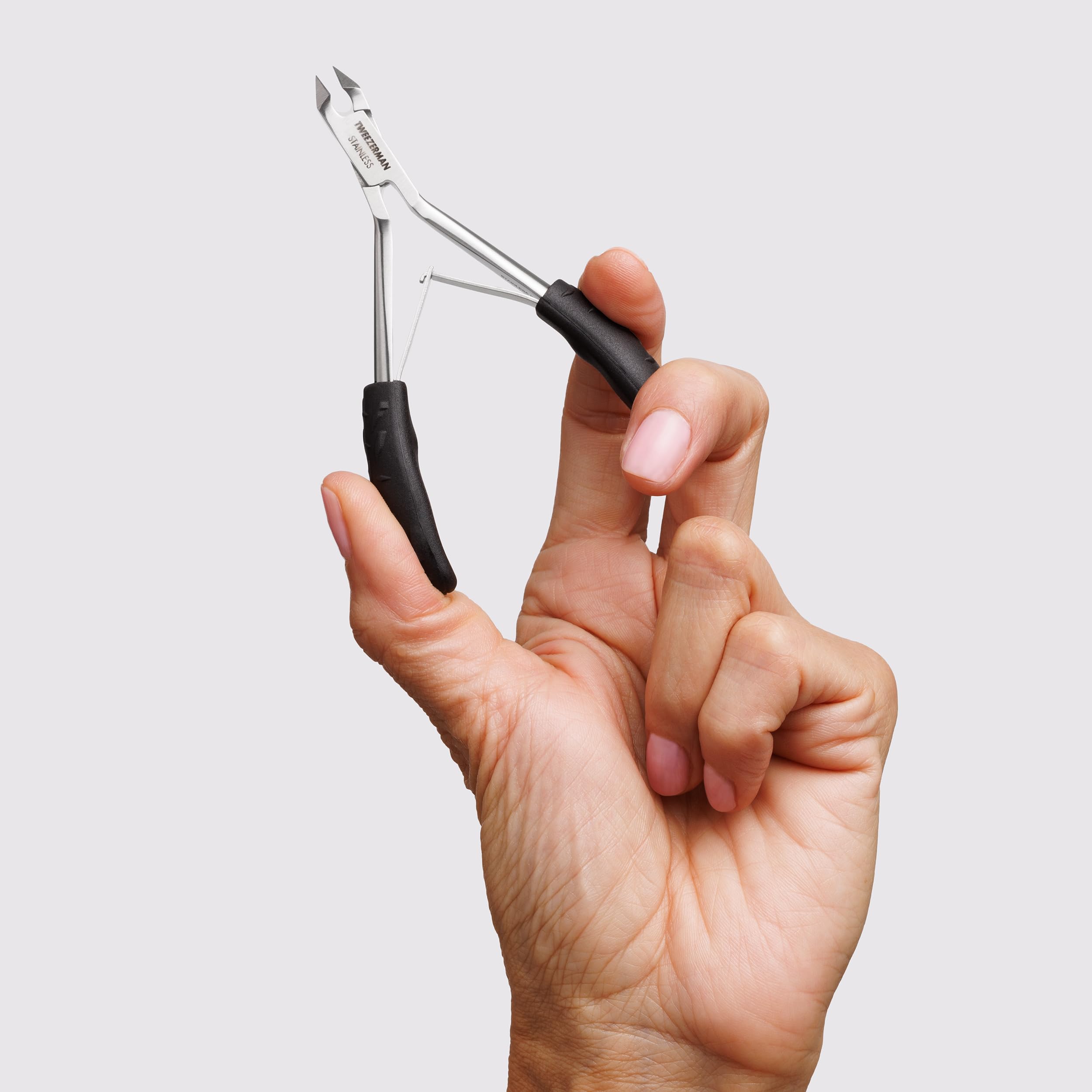 Tweezerman Great Grip Cuticle Nipper double-spring action minimizes hand strain