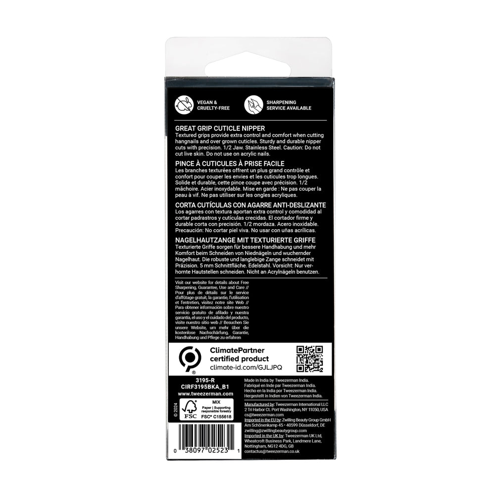 Tweezerman Great Grip Cuticle Nipper usage guide for safe trimming