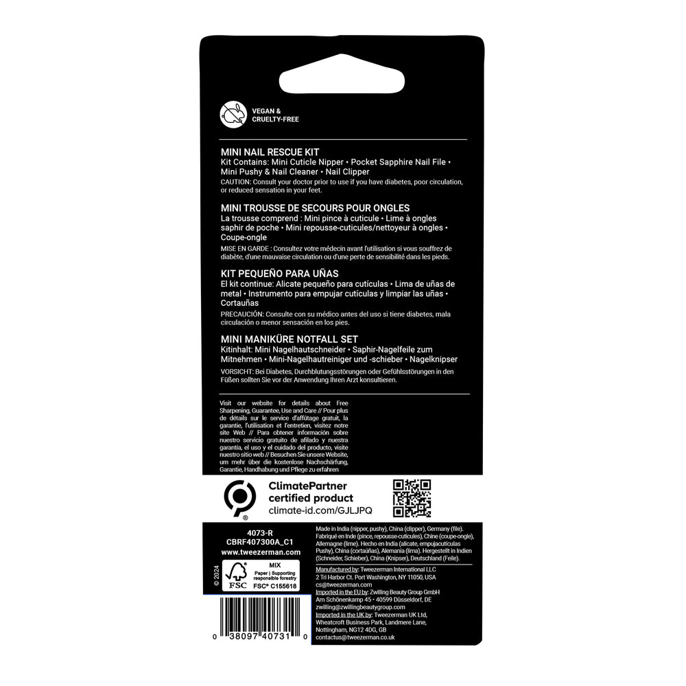 Tweezerman Mini Nail Rescue Kit on the go use for quick fixes