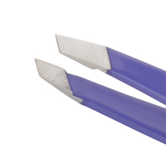 Tweezerman Mini Slant Travel Tweezers brow shaping in use demonstrates controlled tweezing precision