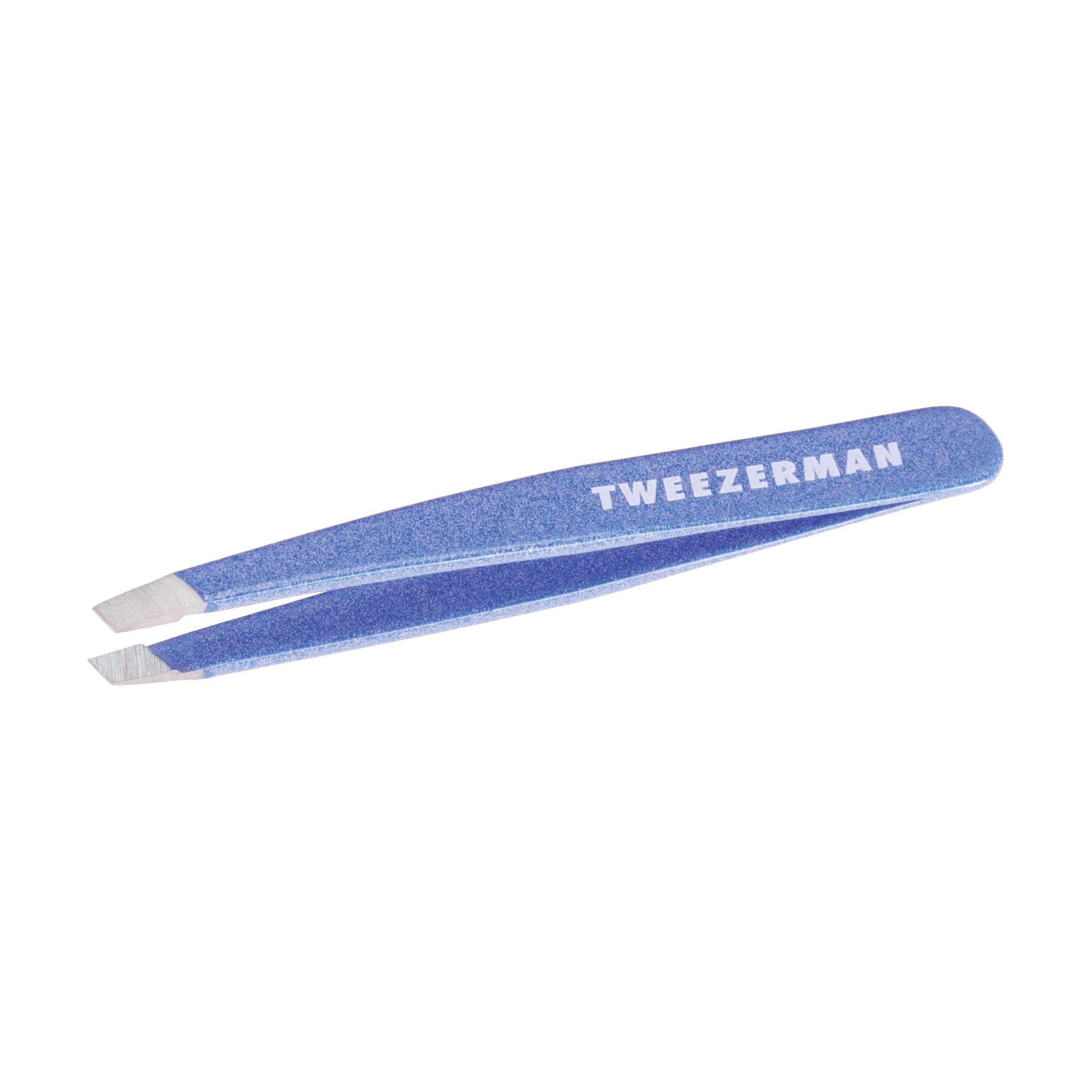 Tweezerman Mini Slant Tweezer Granite Sky angled tips for precise brow shaping