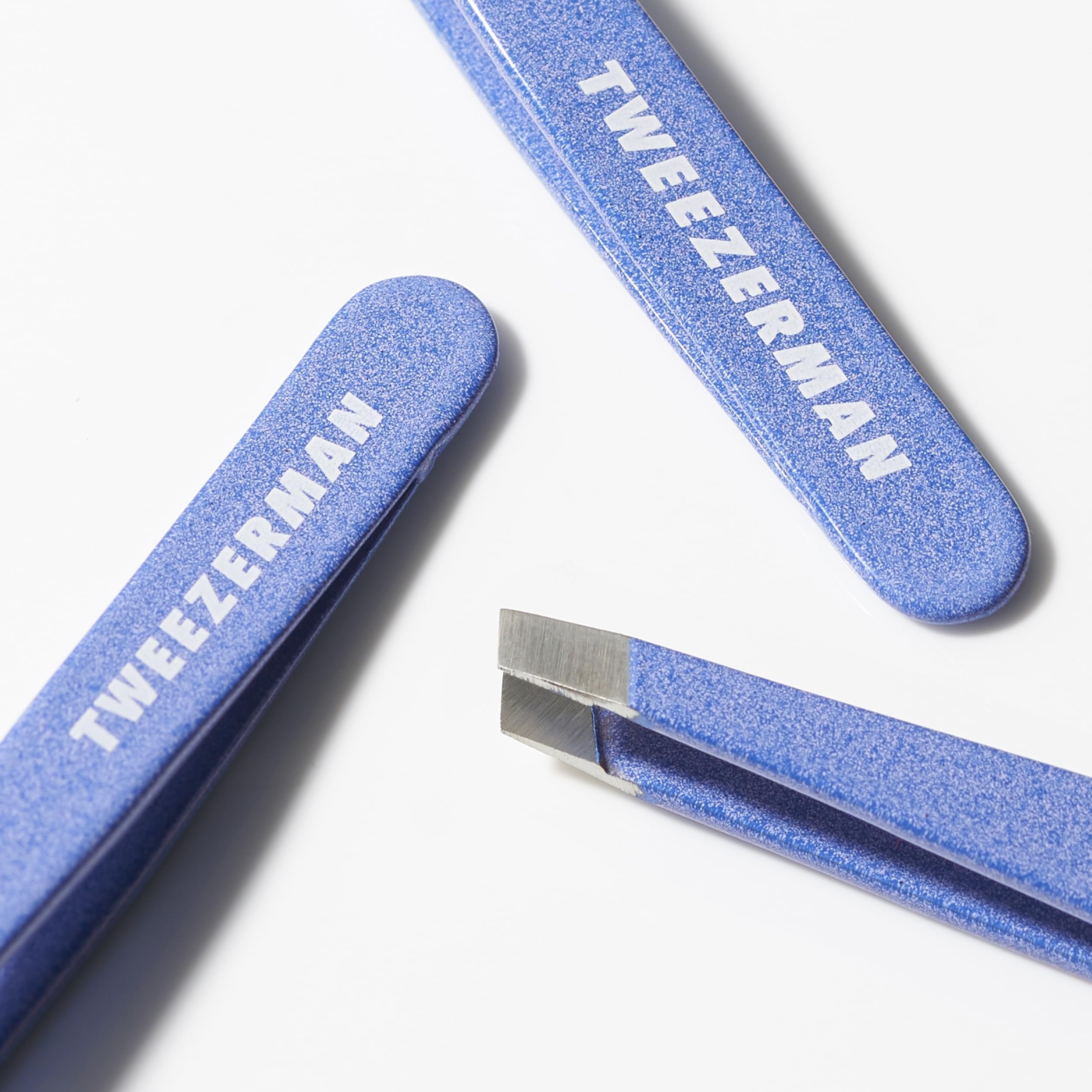 Tweezerman Mini Slant Tweezer Granite Sky brow detailing and control