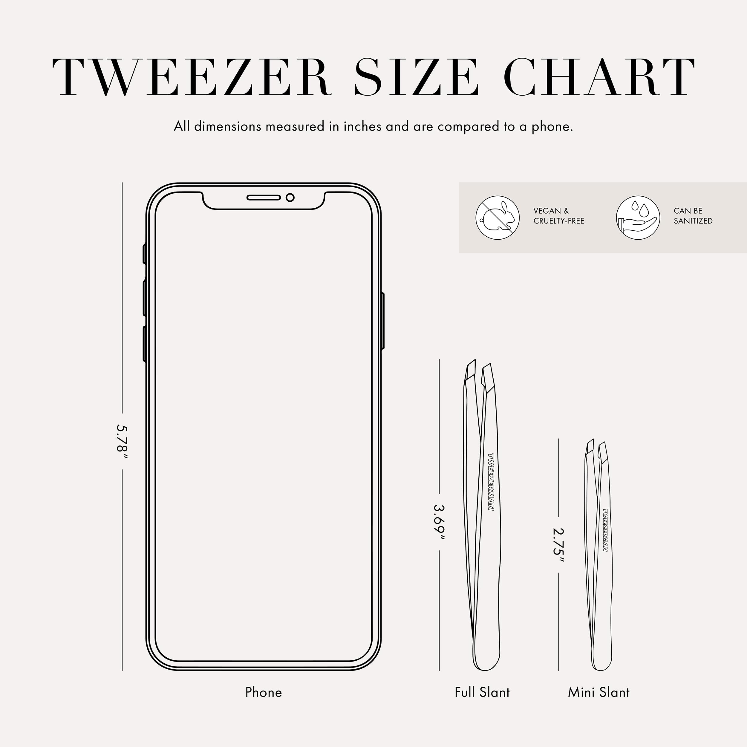 Tweezerman Mini Slant Tweezer Granite Sky on bathroom shelf for easy access